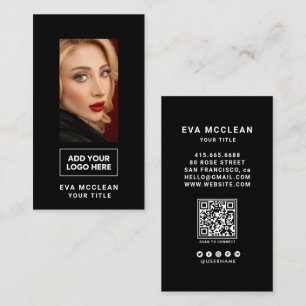 Zwarte Ronde Aangepaste Logo QR Code Sociale Media Visitekaartje