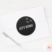 Zwarte ronde bowlingbal stickers met aangepaste te (Envelop)