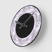 Zwarte ronde klok met diamantprint (Hoek)