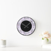 Zwarte ronde klok met diamantprint (Huis)
