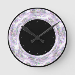 Zwarte ronde klok met diamantprint