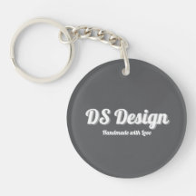 Zwarte Ronde Sleutelhanger