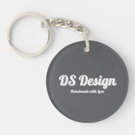 Zwarte Ronde Sleutelhanger