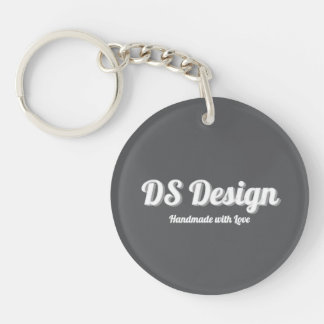 Zwarte Ronde Sleutelhanger