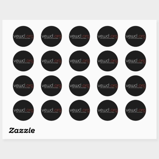 Zwarte ronde sticker (Vel)