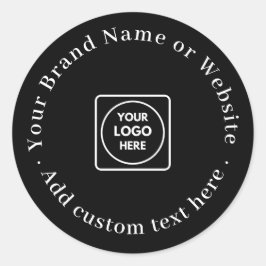 Zwarte ronde Sticker | Custom Modern Business Logo