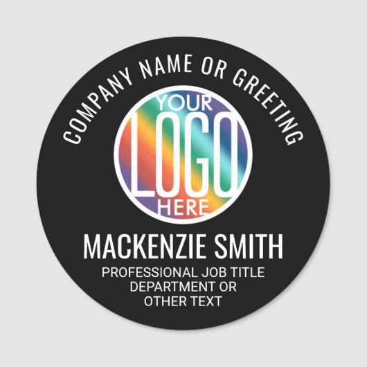 Zwarte Ronde voor professionele Logo Naamplaatje (Voorkant)