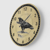  zwarte ronde wandklok (Hoek)