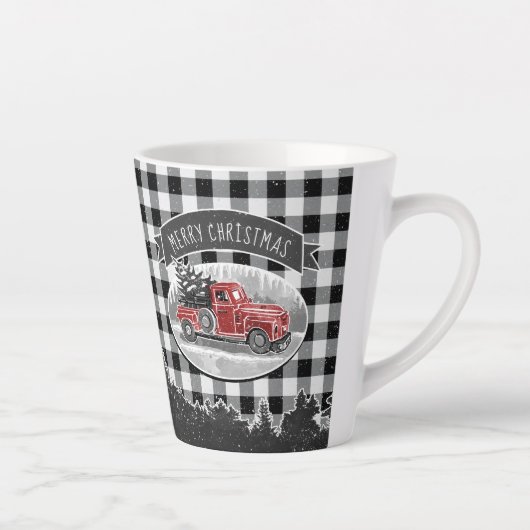 zwarte rondweg Buffalo met kerstmis Latte Mok (Rechts)