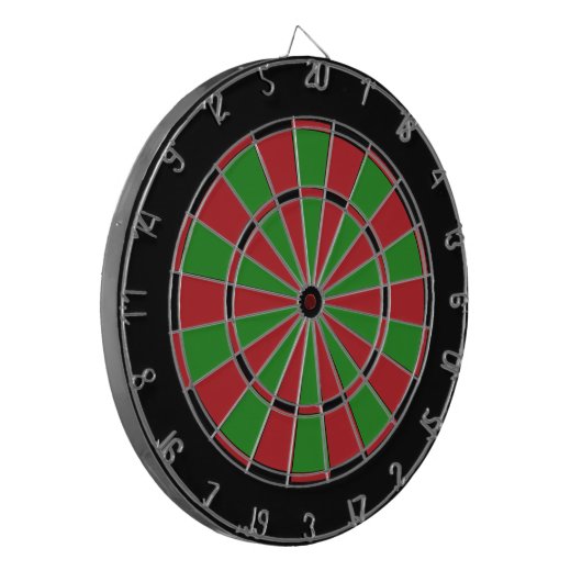 Zwarte Rood- en Groene Dart Board Dartbord (Voorkant Links)