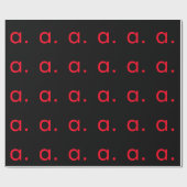 Zwarte Rood Monogram Initiaal Letter Modern Eenvou Cadeaupapier (Vlak)