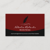 Zwarte Rood Quill-Logo met lade Visitekaartje (Voorkant)