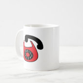 Zwarte Rood Telefoon Oude Telefoon Koffiemok (Voorkant links)