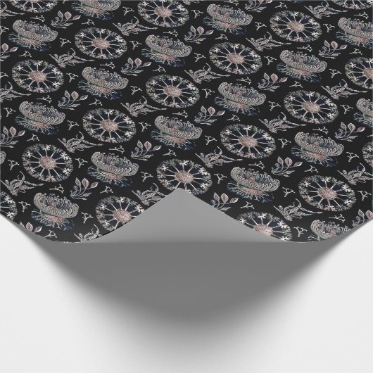 Zwarte roodbaars cadeaupapier (Hoek)