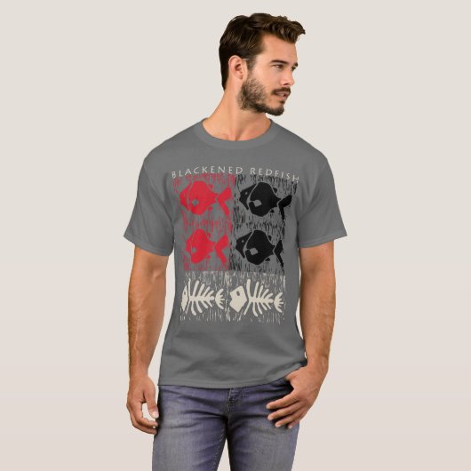 Zwarte roodbaars t-shirt (Voorkant volledig)