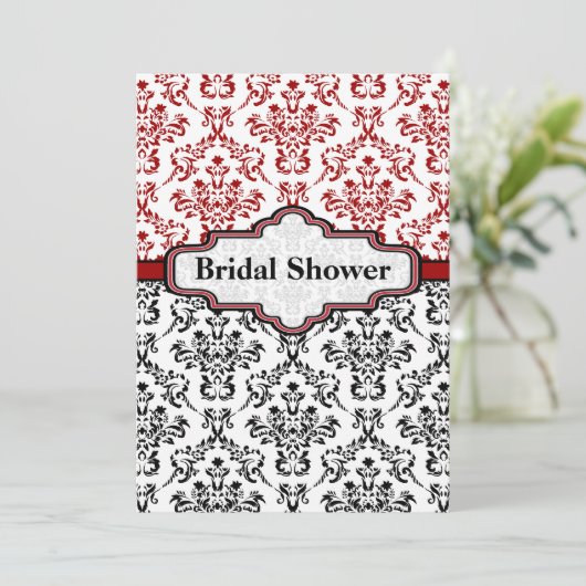 Zwarte roodvogel bruiloft bruin doucheuitnodiging kaart (Staand voorkant)