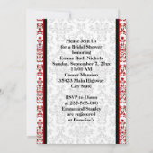 Zwarte roodvogel bruiloft bruin doucheuitnodiging kaart (Achterkant)