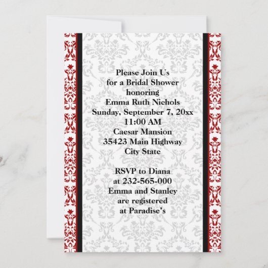 Zwarte roodvogel bruiloft bruin doucheuitnodiging kaart (Achterkant)