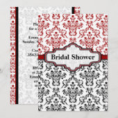 Zwarte roodvogel bruiloft bruin doucheuitnodiging kaart (Voorkant / Achterkant)