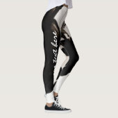 Zwarte rook - bewerkbare tekst leggings (Rechts)