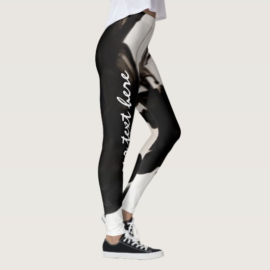 Zwarte rook - bewerkbare tekst leggings (Rechts)
