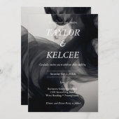 Zwarte rook  bruiloft kaart (Voorkant / Achterkant)