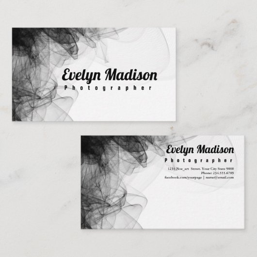 Zwarte rookachtergrond 678 visitekaartje (Voorkant / Achterkant)