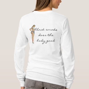 zwarte rookhoed herzien t-shirt