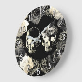 Zwarte roomgrijs skelet grote klok (Hoek)