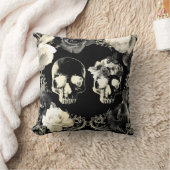 Zwarte roomgrijs skelet kussen (Deken)