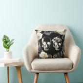 Zwarte roomgrijs skelet kussen (Stoel)