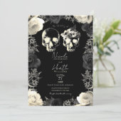 Zwarte roomgrijze skelet kaart (Staand voorkant)