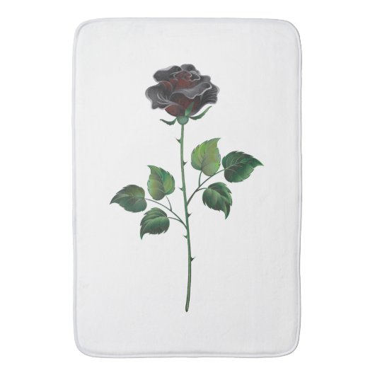 Zwarte roos bloem badmat (Voorkant Verticaal)