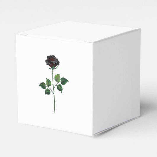 Zwarte roos bloem bedankdoosjes (Voorkant Zijde)
