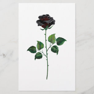 Zwarte roos bloem briefpapier