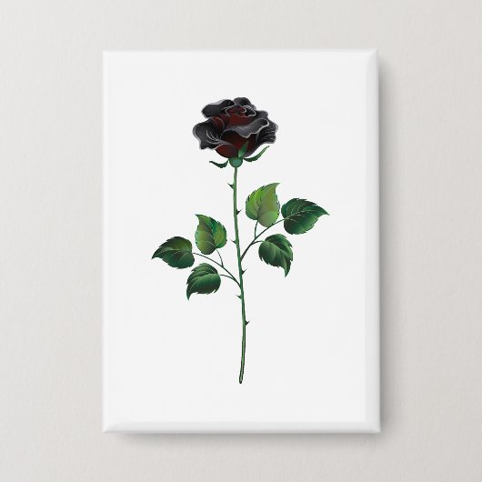 Zwarte roos bloem button (Voorkant)