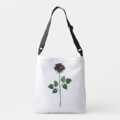 Zwarte roos bloem crossbody tas (Achterkant)