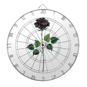 Zwarte roos bloem dartbord