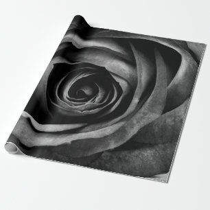 Zwarte Roos bloem decoratieve Vintage Cadeaupapier