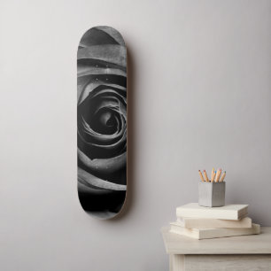 Zwarte Roos bloem decoratieve Vintage Persoonlijk Skateboard