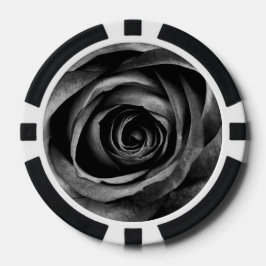 Zwarte Roos bloem decoratieve Vintage Poker Chips