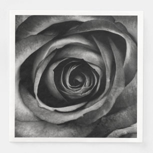 Zwarte Roos bloem decoratieve Vintage Servet