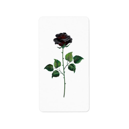 Zwarte roos bloem etiket (Voorkant)