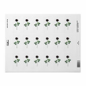 Zwarte roos bloem etiket (Full Sheet)