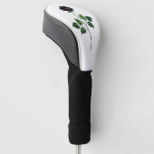 Zwarte roos bloem golfheadcover (Schuin)