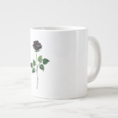 Zwarte roos bloem grote koffiekop (Voorkant rechts)