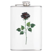 Zwarte roos bloem heupfles (Voorkant)