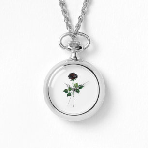 Zwarte roos bloem horloge