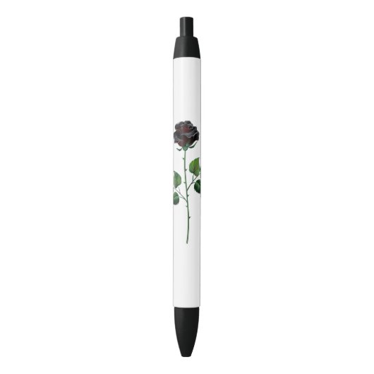 Zwarte roos bloem inkt pen (Voorkant Verticaal)