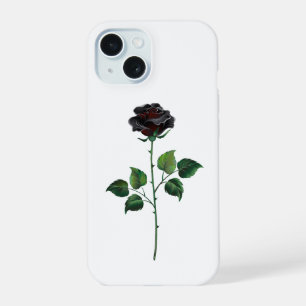 Zwarte roos bloem iPhone 15 case